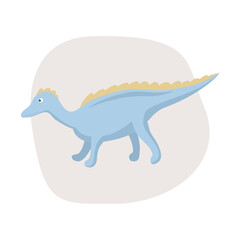 Cartoon funny dinosaur. Vector illustration. Amurosaurus.
