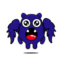 cute flying monster design mascot kawaii