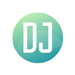 DJ Letter Logo Design With Simple style