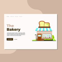 Landing page template of Bakery. Modern flat design concept of web page design for website and mobile website. Easy to edit and customize. Vector Illustration