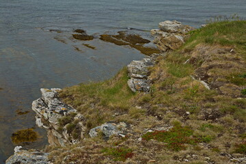 Deserted rocky shores of the Barents Sea.