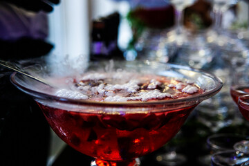 a glass with a drink