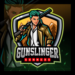 Gunslinger mascot. esport logo design