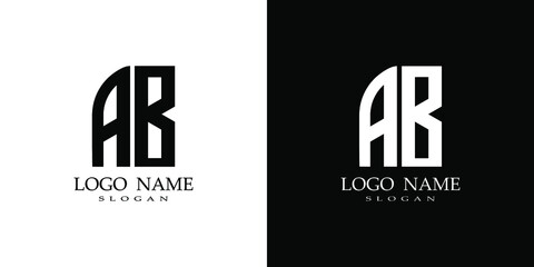 AB letter combination logo in black and white