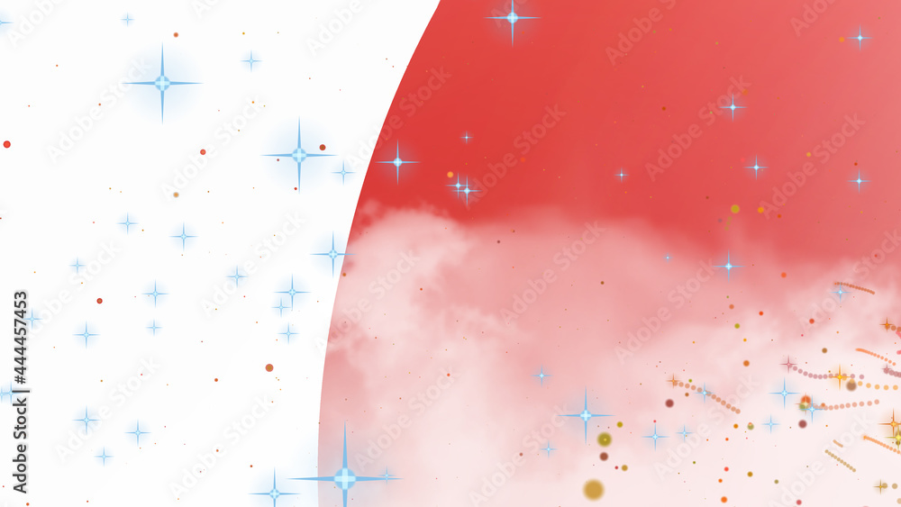 Poster abstract red, seething planet changes shape and throws incandescent particles into outer space. clos