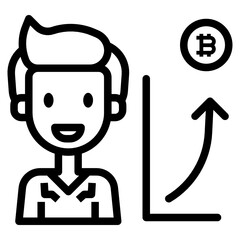 man with go up graph