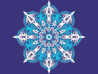 Mandala Logo design, Abstract Luxury Flower mandala ornament creative work. Hand drawing illustration. Digital art illustration