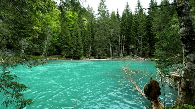 Summer landscape on the Turquoise Lake of Amola