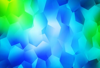 Fototapeta na wymiar Light Blue, Green vector template in hexagonal style.