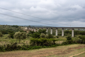 big bridge over the endless savannah in africa 