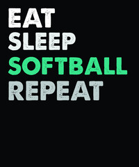 Eat Sleep softball repeat vector t-shirt design. vintage t-shirt design file.