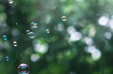 abstract background with blurred soap bubbles