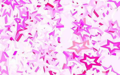 Light Purple, Pink vector layout with bright stars.