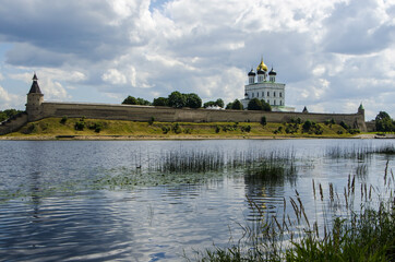 View of the Velikaya River and the Pskov Kremlin, Pskov, Russia