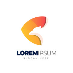 Eagle gradient logo template. Vector illustration