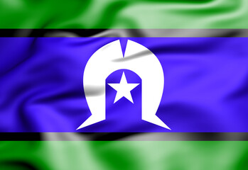 3D Flag of Torres Strait Islanders. 3D Illustration. - obrazy, fototapety, plakaty