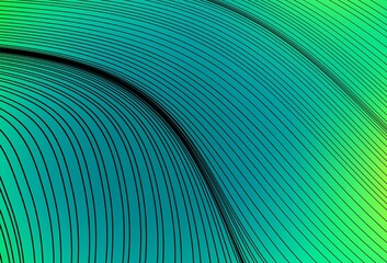 Light Green vector pattern with curved lines.