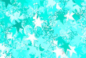 Light Green vector template with sky stars.