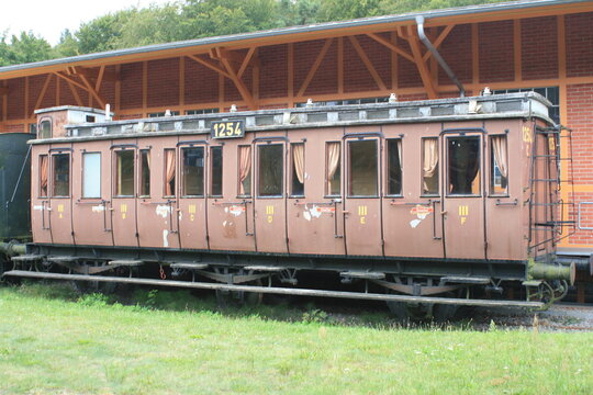 Alter Eisenbahnwaggon. Zugwaggon.