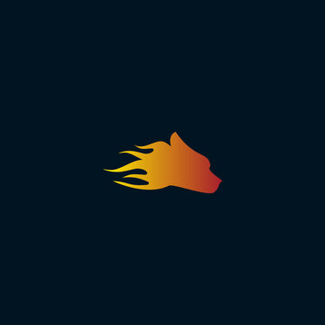 recommend clip art: modern fire dog head logo design