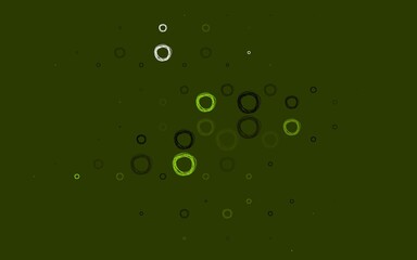 Light Green vector background with bubbles.