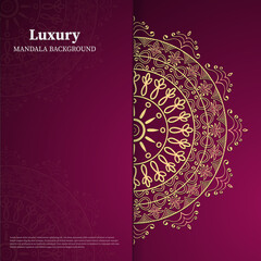 luxury ornamental mandala design background in gold color. ornament elegant invitation wedding card , invite ,Arabesque Pattern
