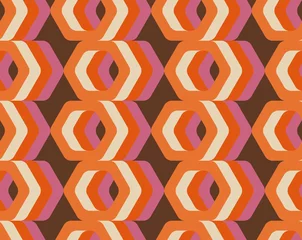  Retro naadloos patroon uit de jaren 50, 60, 70. Naadloze abstracte Vintage achtergrond in jaren zestig hippie stijl. vector illustratie © kokoshka