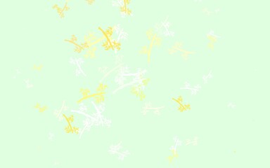Light Green, Yellow vector natural pattern with branches.