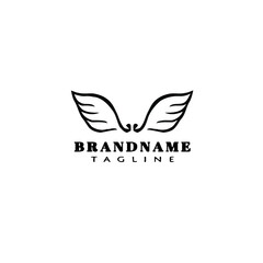 angel wings logo icon design template simple illustration