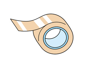 Brown pressure-sensitive PSA adhesive sticky duct tape roll isolated vector icon