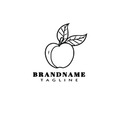 apple fruit logo icon design cute vector illustration