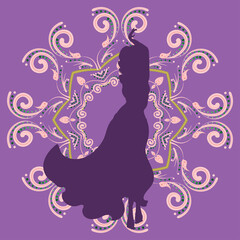 Obraz na płótnie Canvas Belly dancer girl silhouette
