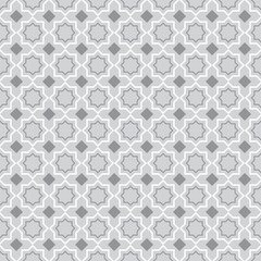 Seamless pattern of geometric shapes. White and gray.