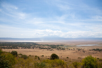 Ngorongoro Conservation Area aerial view, Tanzania, Africa