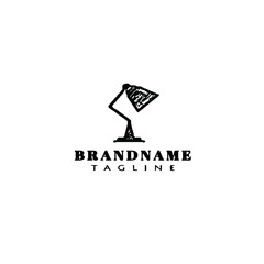 table office lamp logo template icon vector illustration