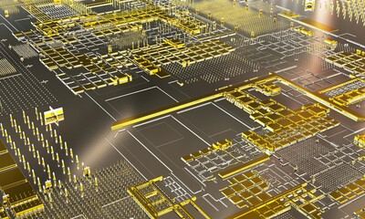 Computerplatine - gold 