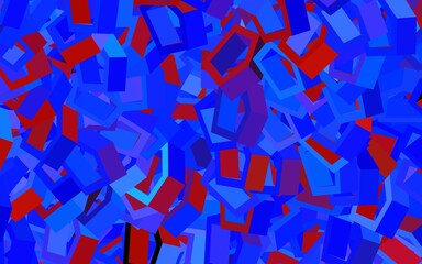 Dark Blue, Red vector template in hexagonal style.