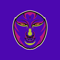 spooky face mask vector illustration logo