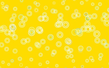 Light Blue, Yellow vector background with bubbles.