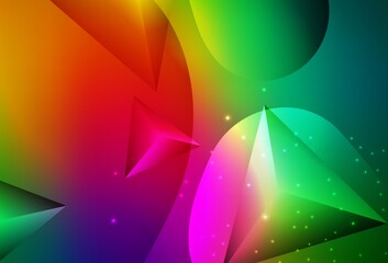Dark Multicolor vector Design with connection of dots and lines on colorful background.