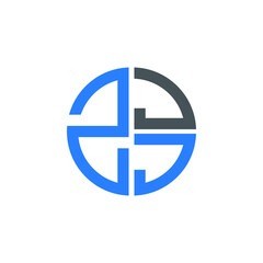 Fototapeta premium ZJJ logo ZJJ icon ZJJ vector ZJJ monogram ZJJ letter ZJJ minimalist ZJJ triangle ZJJ hexagon Circle Unique modern flat abstract logo design 