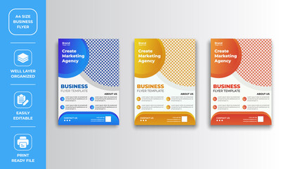 creative cover, trend brochure set, Flyer brochure design, business cover size A4 template, A Business concept in A4 layout. Megapack Brochure design template flyer set with perfect placeholders.