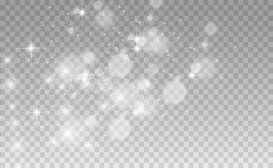 Fototapeta na wymiar Beautiful sparks shine with special light. Vector sparkles on a transparent background. Christmas abstract pattern. A beautiful illustration for the postcard. The background for the image. Luminaries.