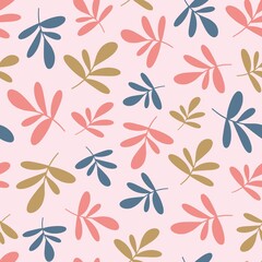 Fall leaves seamless vector pattern. For textile, packaging, backgrounds.