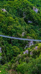 top view of the Tibetan bridge of Laviano, Campania, Italy