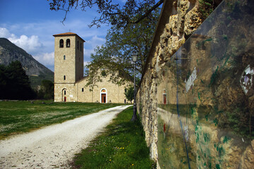 Fototapeta na wymiar Particular view of the Abbey of San Vincenzo al Volturno - Isernia - Molise - Italy