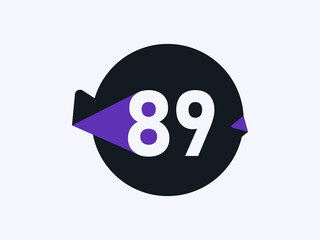 Number 89 logo icon design vector image