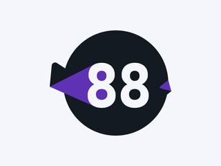 Number 88 logo icon design vector image