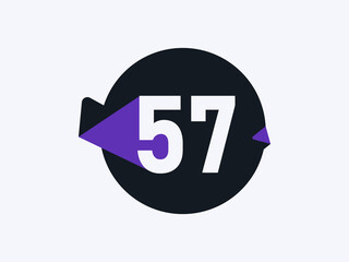 Number 57 logo icon design vector image