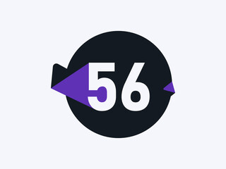 Number 56 logo icon design vector image